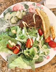 Air fryer hamburger bowls for two