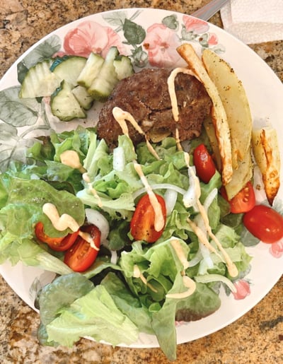air fryer hambuger bowl