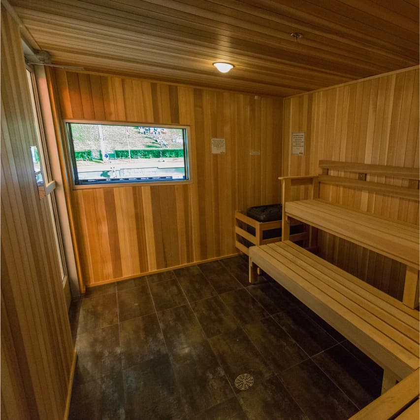 Inside of Sauna. 